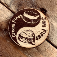 Cream Tea Ying Yang Badge