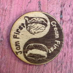 Cream Tea Ying Yang Badge