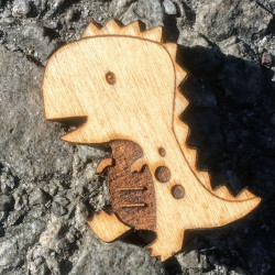 Wooden Dinosaur Badge