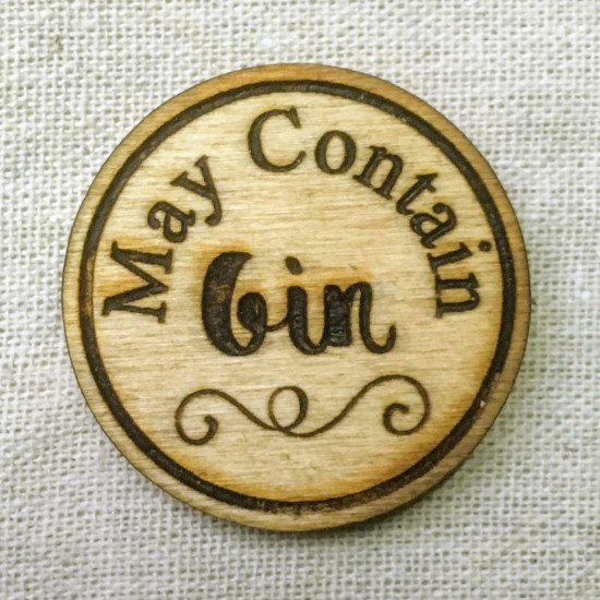 Wooden Gin Badge