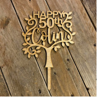 Wooden Tree Cake Topper