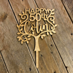 Wooden Tree Cake Topper
