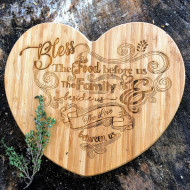 Heart Shaped Bless Chopping Board
