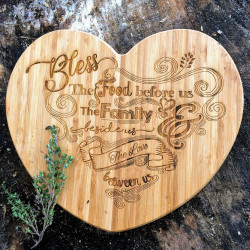 Heart Shaped Bless Chopping Board