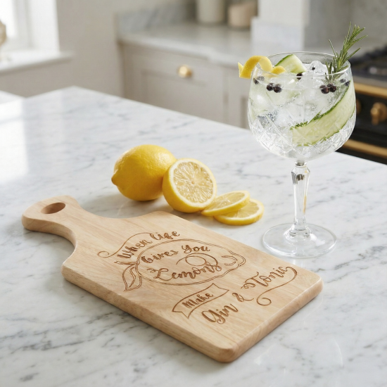 Gin & Tonic Wooden Chopping Board