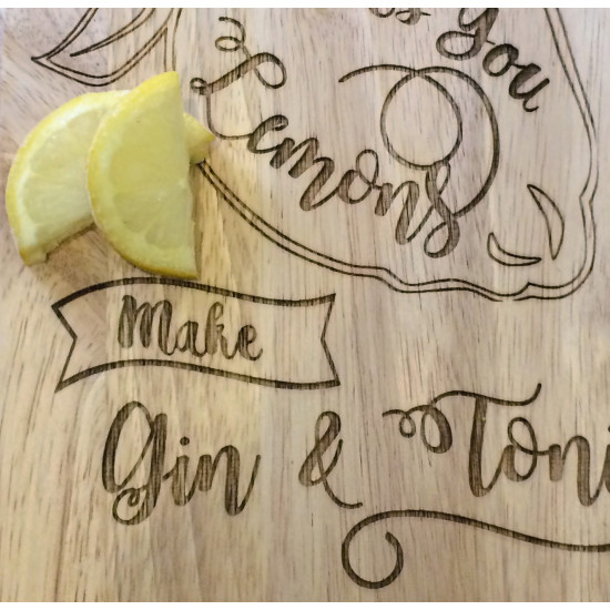 Gin & Tonic Wooden Chopping Board