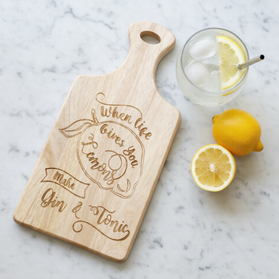 Gin & Tonic Wooden Chopping Board