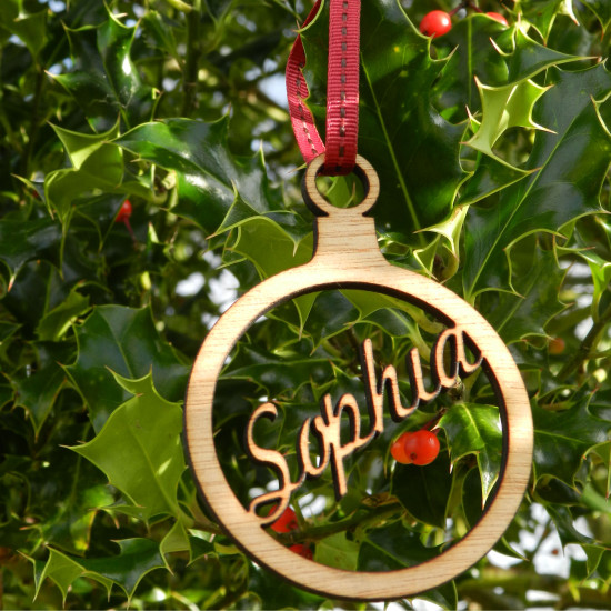 Personalised Wooden Christmas Bauble