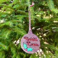 Wooden Nadelik Lowen Bauble