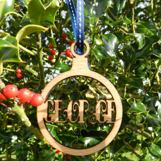 Personalised Wooden Christmas Bauble