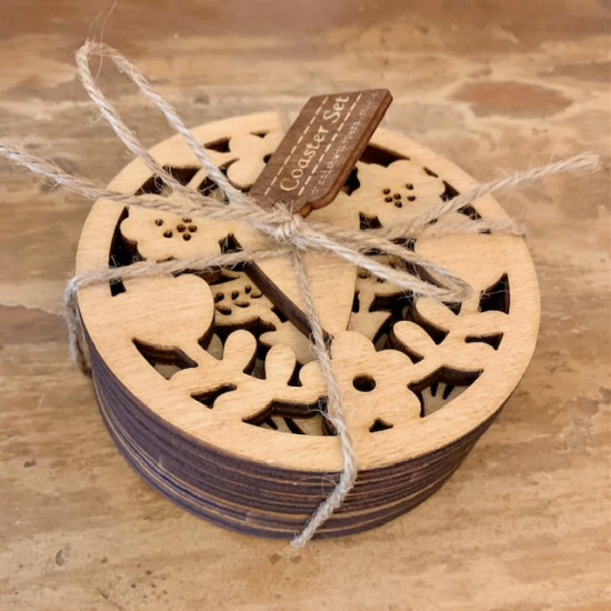 Folk Art Coaster Set