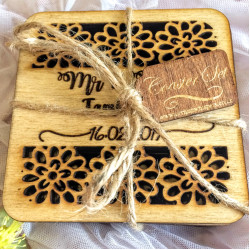 Six Personalised Wedding Coasters
