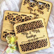 Six Personalised Wedding Coasters