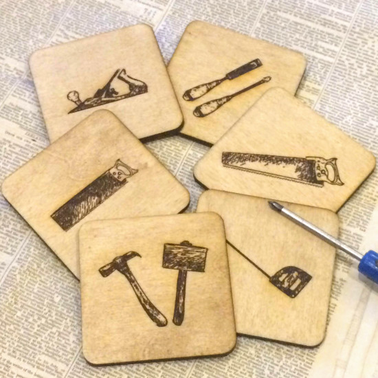 Carpenters Tools Coaster Set