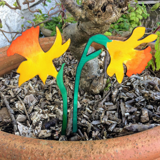 Wooden Hand Painted Spring Flower