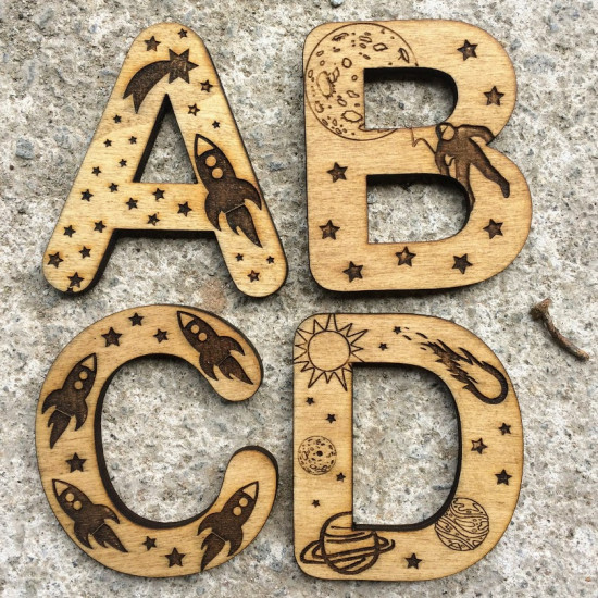 Wooden Space Letters