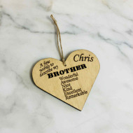 Funny Brother Engraved Heart