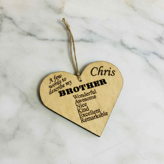 Funny Brother Engraved Heart