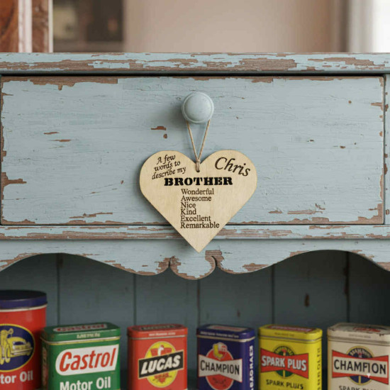 Funny Brother Engraved Heart