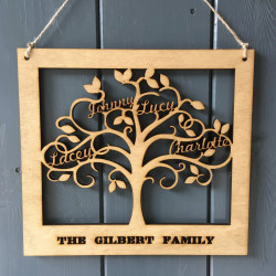 Small Wooden Family Tree Wall Art