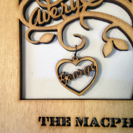 Hanging Name Heart for our Family Trees