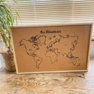 Customisable World Map Pin Board