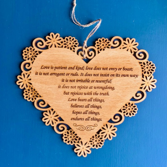 Love Bible Verse Heart Plaque