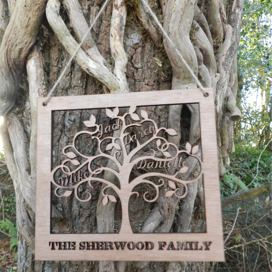 Small Wooden Family Tree Wall Art