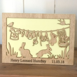 Personalised Wooden Baby Card