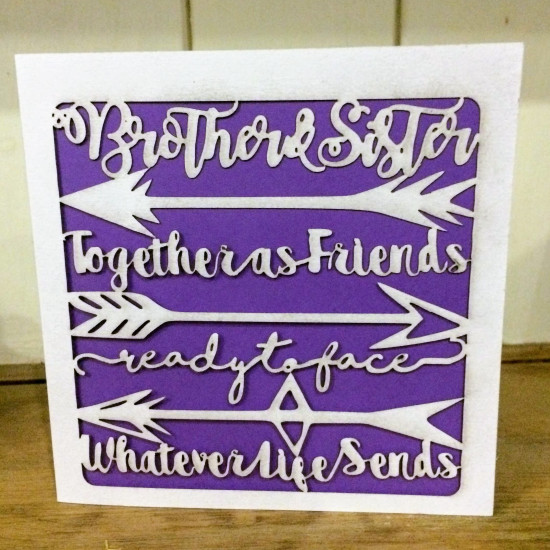 Brother Or Sister Papercut Card
