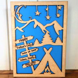 Wooden Camping Card