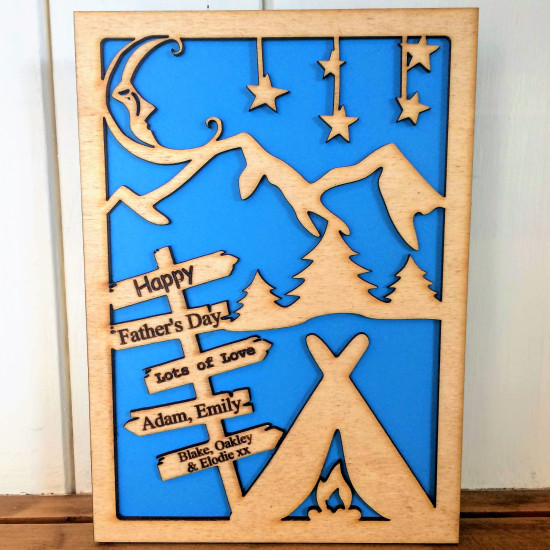 Wooden Camping Card