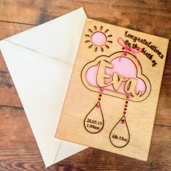Wooden Baby Keepsake Card