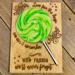 Personalised Wooden Friendship Card with Alcohic Lolly