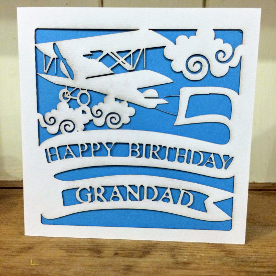 Biplane Papercut Card