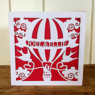 Hot Air Balloon Papercut Card
