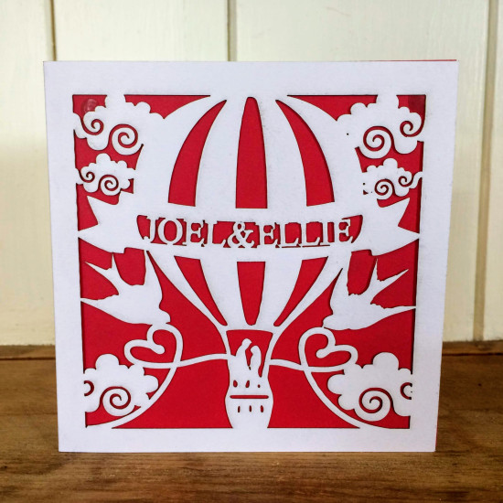 Hot Air Balloon Papercut Card