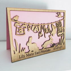 Personalised Wooden Baby Card