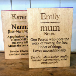 Wooden Definition Card