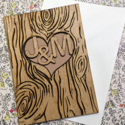 Wooden Engraved Tree Card
