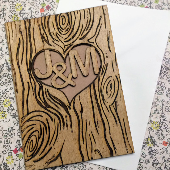 Wooden Engraved Tree Card