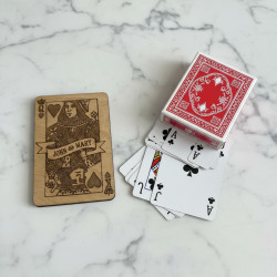 Personalised Wooden King & Queen Playing Card