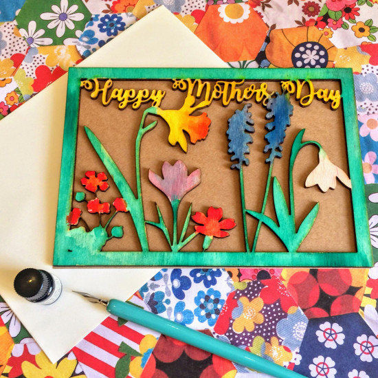 Spring Flowers Hand Painted Mother's Day Card
