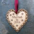 Wooden Wedding Heart with Year