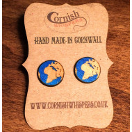 Wooden Globe Earrings