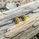 Wooden Sunflower Stud Earrings