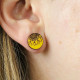 Wooden Sunflower Stud Earrings