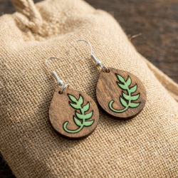 Wooden Branch Drop Earrings