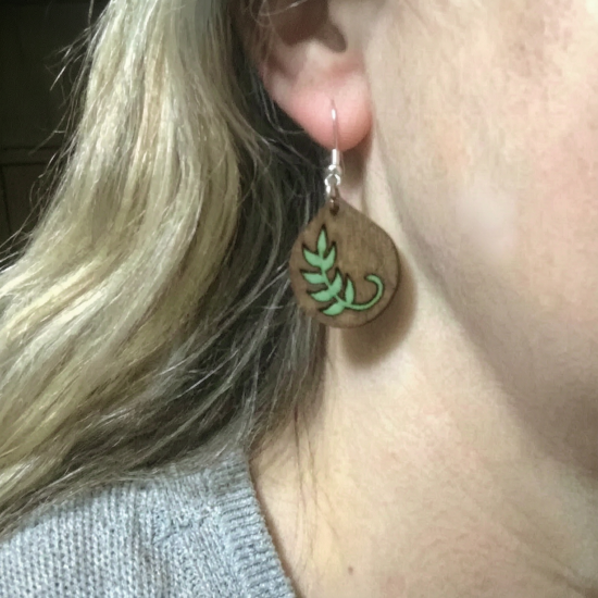 Wooden Branch Drop Earrings
