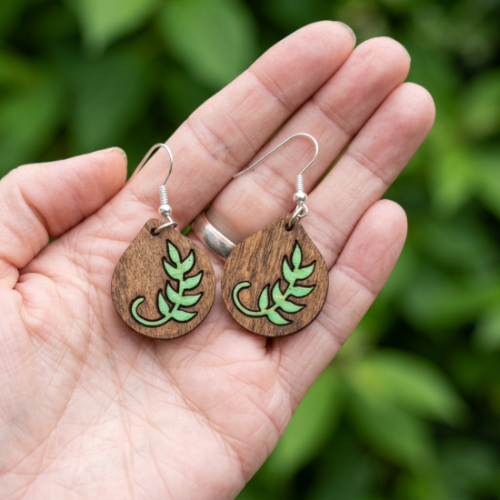 Wooden Branch Drop Earrings